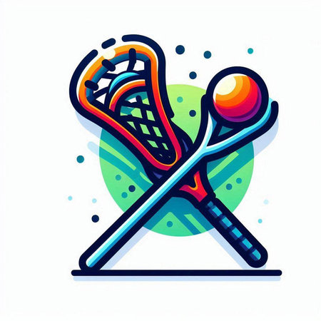 Crossed rackets and ball icon. Sport symbol. Vector illustrationのイラスト素材