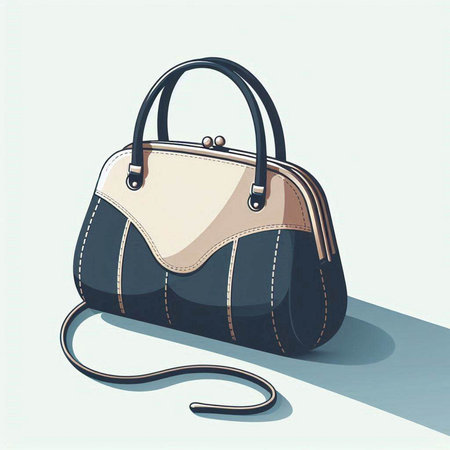 Women's handbag. Vector illustration of a woman's handbag.のイラスト素材