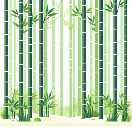 Bamboo forest background. Vector illustration for your design. Ideal for printing onto fabric and paper or decoration.のイラスト素材
