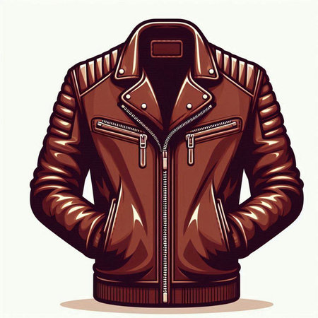Men's leather jacket isolated on a white background. Vector illustration.のイラスト素材
