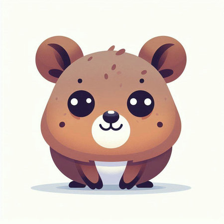 Cute cartoon beaver isolated on white background. Vector illustration.のイラスト素材