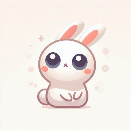 Cute cartoon bunny. Vector illustration. Cute cartoon animal.のイラスト素材