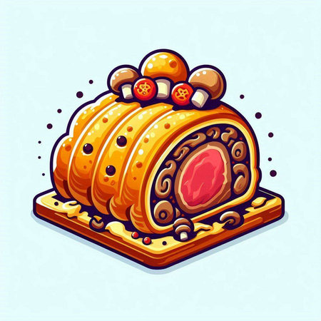 Vector illustration of a cake. Isolated object on a white background.のイラスト素材