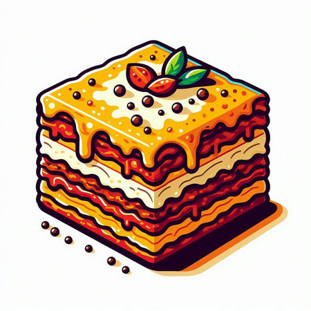 Illustration of a piece of cake on a white background - vectorのイラスト素材