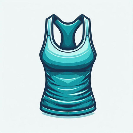 Illustration of a blue tank top isolated on a white background.のイラスト素材