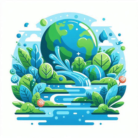 Ecology vector illustration. Save the planet concept. Vector illustration.のイラスト素材