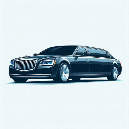 Sketch of a luxury limousine. Vector illustration.のイラスト素材