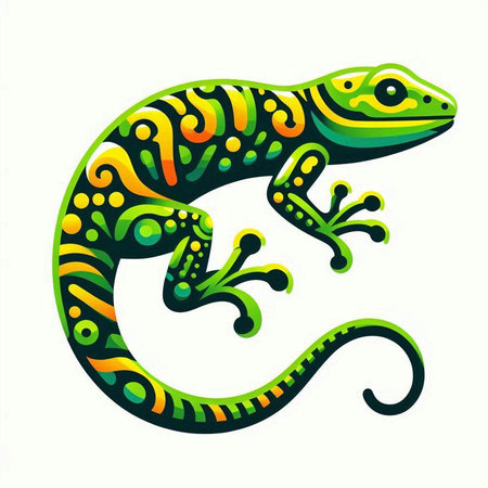 Lizard on a white background. Vector illustration for your design.のイラスト素材