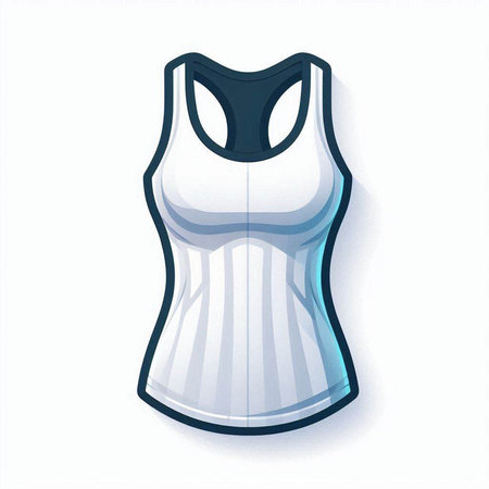 Illustration of a white tank top isolated on a white background.のイラスト素材