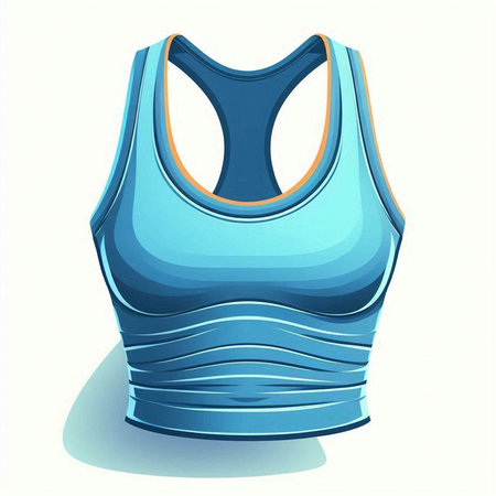 Blue sport tank top isolated on a white background. Vector illustration.のイラスト素材
