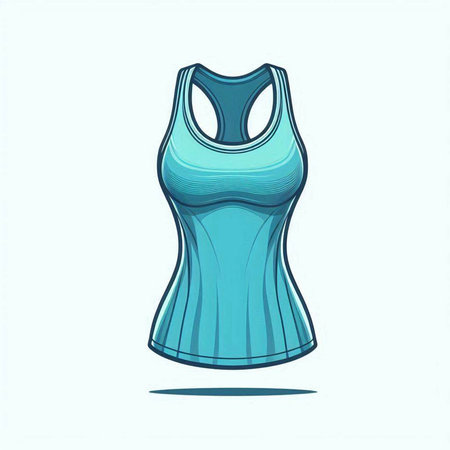 Blue female tank top isolated on white background. Vector illustration for your designのイラスト素材