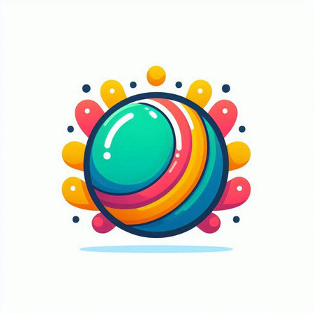 Colorful sphere logo design template. Vector illustration. Abstract icon.のイラスト素材