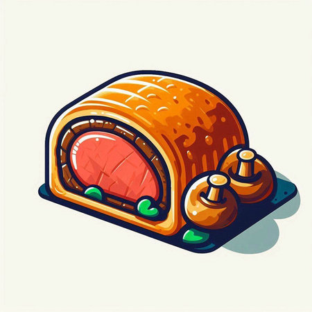 Illustration of a sushi roll on a white background, vector illustrationのイラスト素材