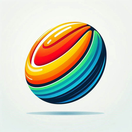 abstract colorful 3d sphere on a white background, vector illustrationのイラスト素材