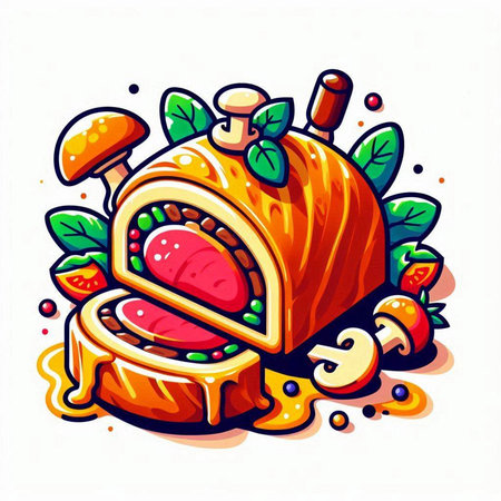 Fruit and vegetables. Vector illustration of a piece of fruit.のイラスト素材