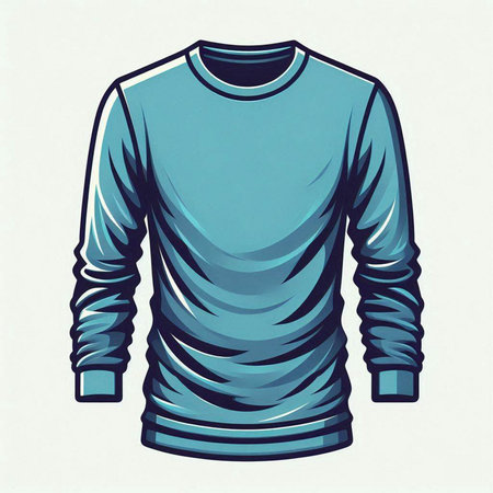 Illustration of men's sweater in blue colors. Vector illustration.のイラスト素材