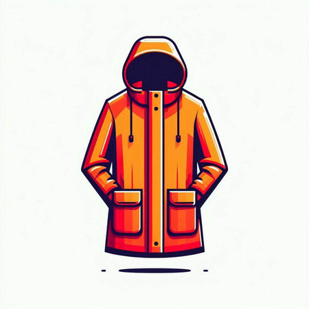 Vector illustration of a hooded jacket with a hood on a white backgroundのイラスト素材