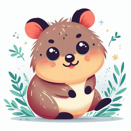 Cute cartoon baby koala. Vector illustration on white background.のイラスト素材