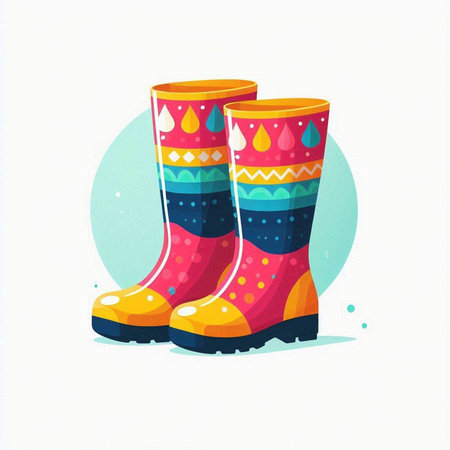 Garden rubber boots. Vector illustration isolated on a white background.のイラスト素材