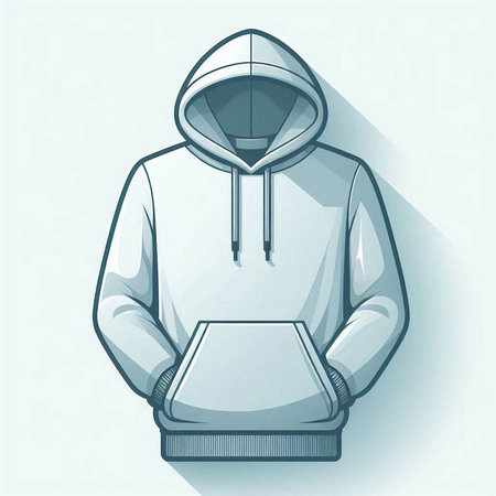 Stylized vector illustration of a hooded sweatshirt with a hoodのイラスト素材