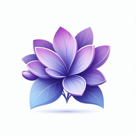 Beautiful purple lotus flower isolated on white background. Vector illustration.のイラスト素材