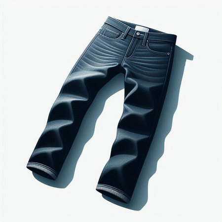 Black jeans isolated on a white background. 3d render illustration.のイラスト素材