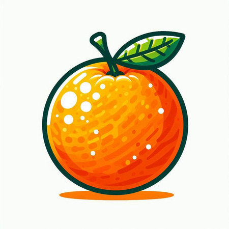 Orange fruit vector illustration isolated on white background. Hand drawn orange fruit.のイラスト素材