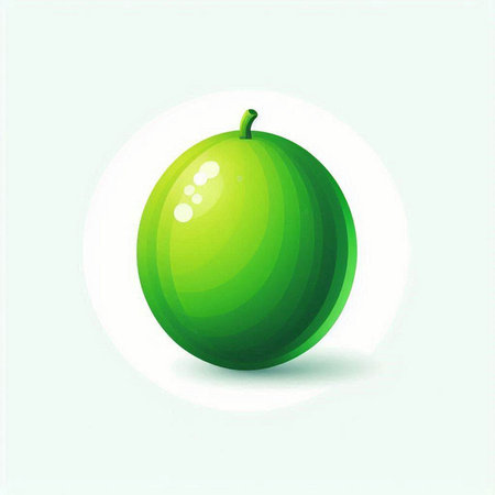 Vector illustration of a green lemon on a white background. Eps 10のイラスト素材