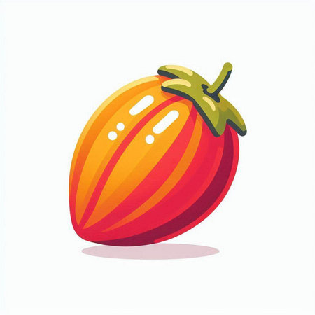Tomato fruit isolated on white background. Vector illustration in cartoon style.のイラスト素材