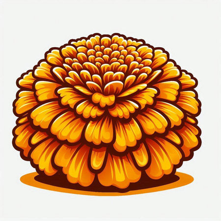 Illustration of an orange chrysanthemum on a white backgroundのイラスト素材