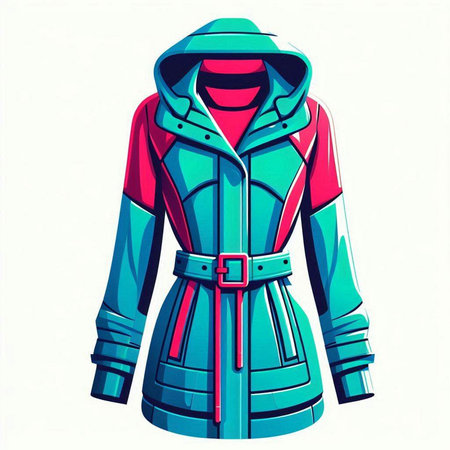 Vector illustration of a winter jacket. Isolated on white background.のイラスト素材