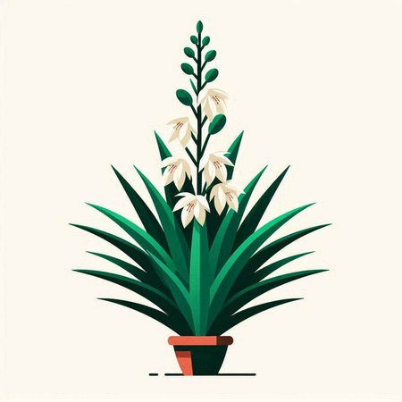 Flower in a pot. Vector illustration in a flat style.のイラスト素材