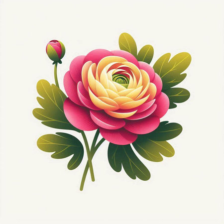 Flower card with rose. Vector illustration. Can be used as greeting card, invitation, congratulation.のイラスト素材