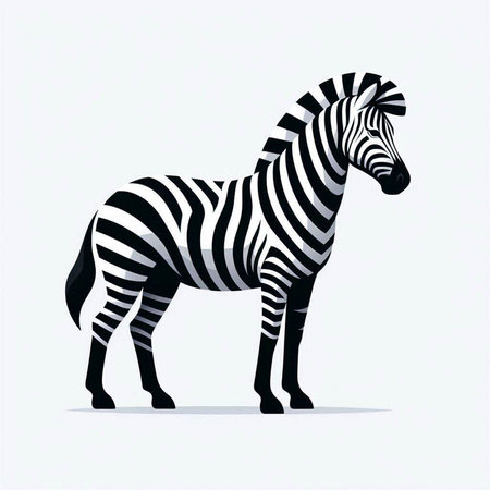 Zebra vector illustration. Zebra isolated on white background. Vector illustration.のイラスト素材