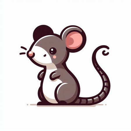 Cute cartoon mouse isolated on a white background. Vector illustration.のイラスト素材