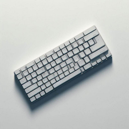 Keyboard on a white background. View from above. 3d renderingのイラスト素材