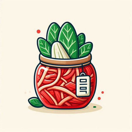 Vegetable salad in a jar, vector illustration, flat designのイラスト素材