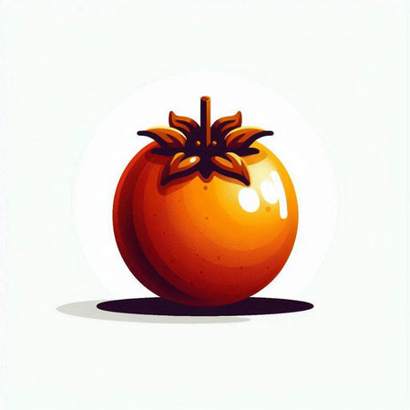 Illustration of a whole tomato on a white background, vector illustrationのイラスト素材