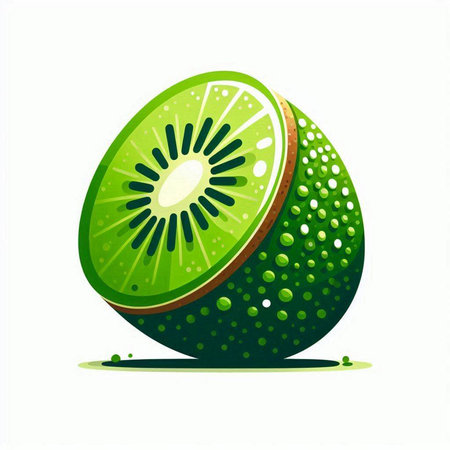 Kiwi fruit isolated on white background. Vector illustration. Eps 10.のイラスト素材