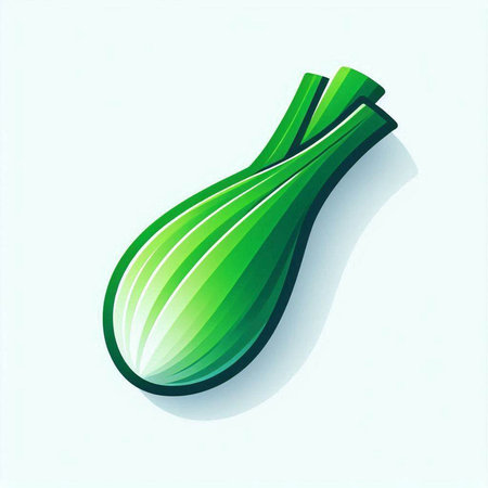 Illustration of a fresh green onion on a white background - vectorのイラスト素材