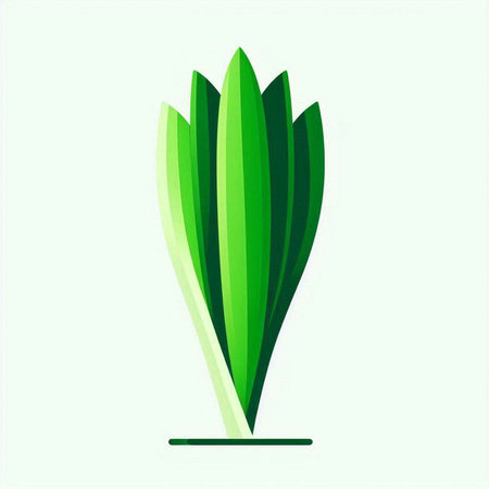 Green plant on a white background. Vector illustration in flat style.のイラスト素材