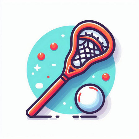 Tennis racket and ball. Vector illustration in a flat style.のイラスト素材
