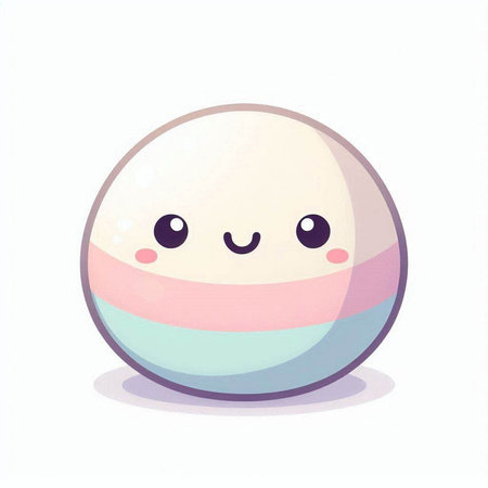 Cute kawaii ball. Vector illustration isolated on white background.のイラスト素材