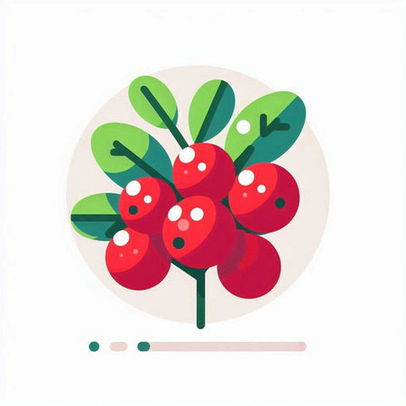 Red berries on a white background. Vector illustration in flat style.のイラスト素材