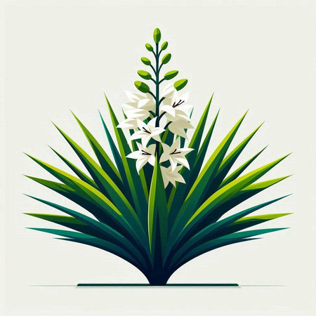 Flower of yucca plant. Vector illustration for your designのイラスト素材