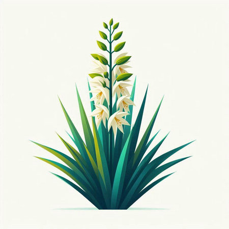 Flower of yucca isolated on white background. Vector illustration.のイラスト素材