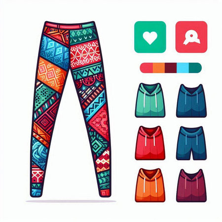 Trousers set. Vector illustration of fashion clothes for women.のイラスト素材