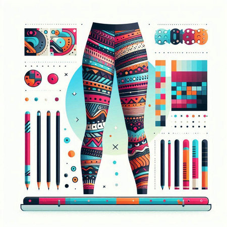 Vector illustration of women's legs in colorful tights on a white backgroundのイラスト素材