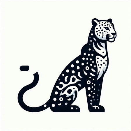 Leopard. Silhouette of a leopard. Vector illustration.のイラスト素材