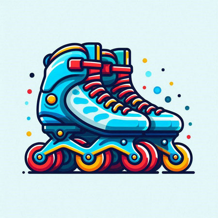 Roller skates icon. Vector illustration of a roller skates.のイラスト素材